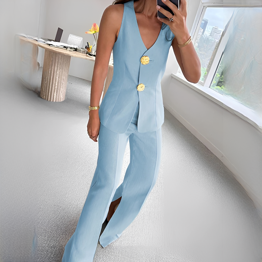 Verna - Ensemble décontracté sans manches haut et pantalon