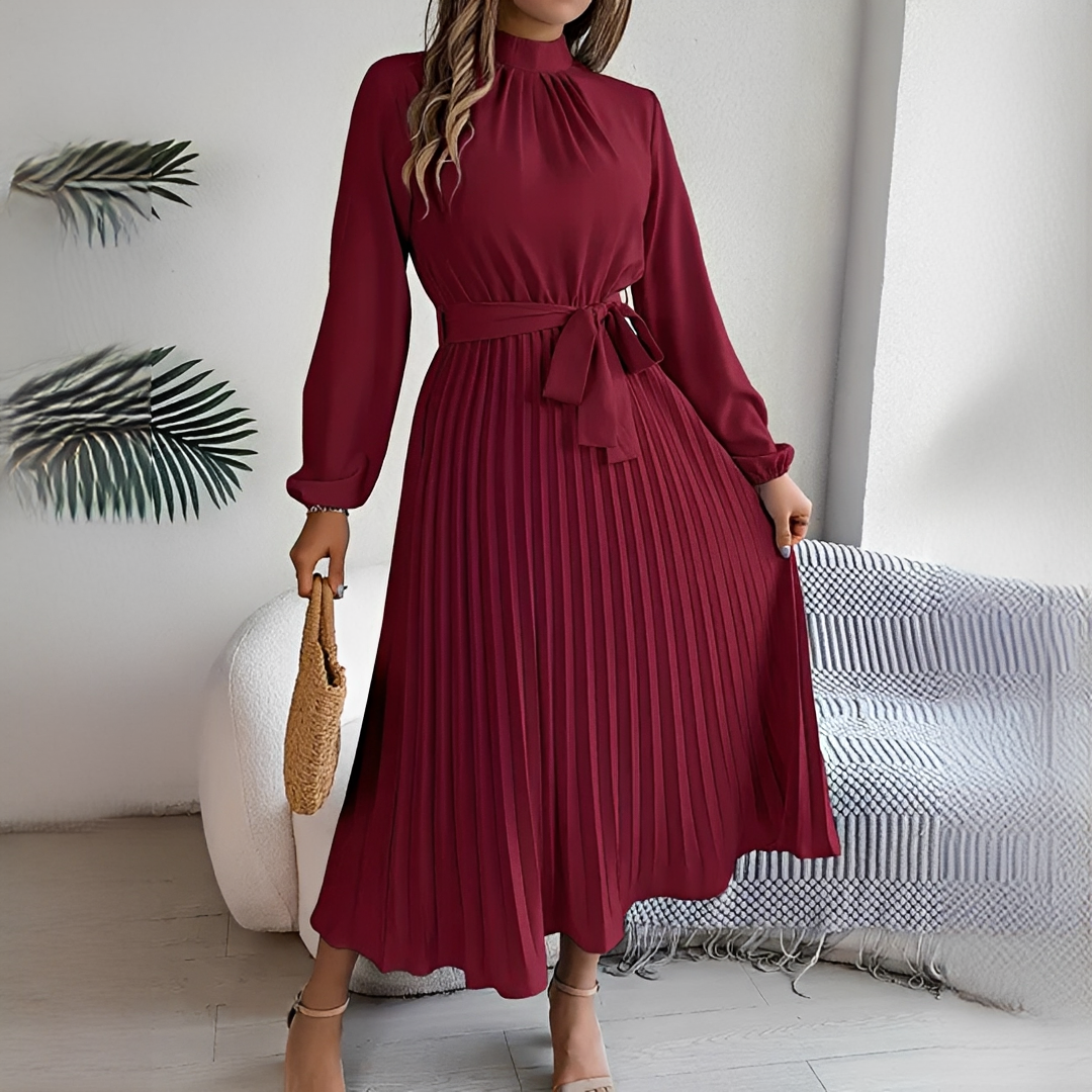 Jessy - Robe à plis à manches longues pour femme