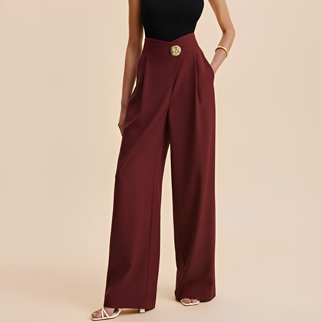 Joyce - Pantalon large taille haute