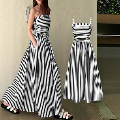 Cindy - Élégante Robe Maxi à Rayures