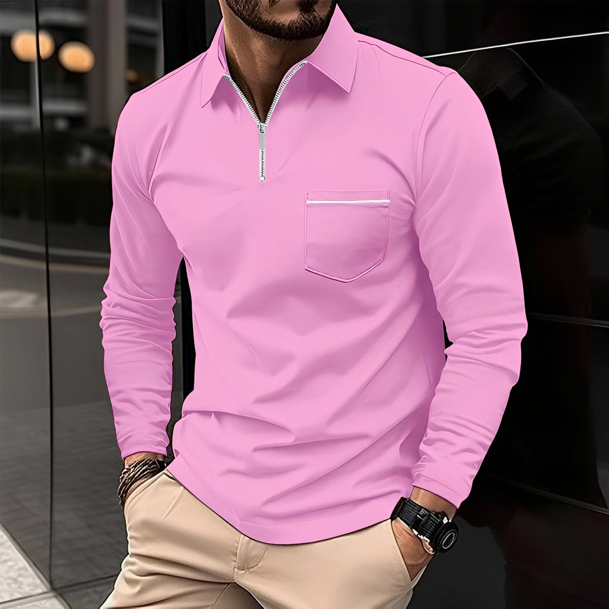 Jackson - Polo homme à manches longues - pour un look casual