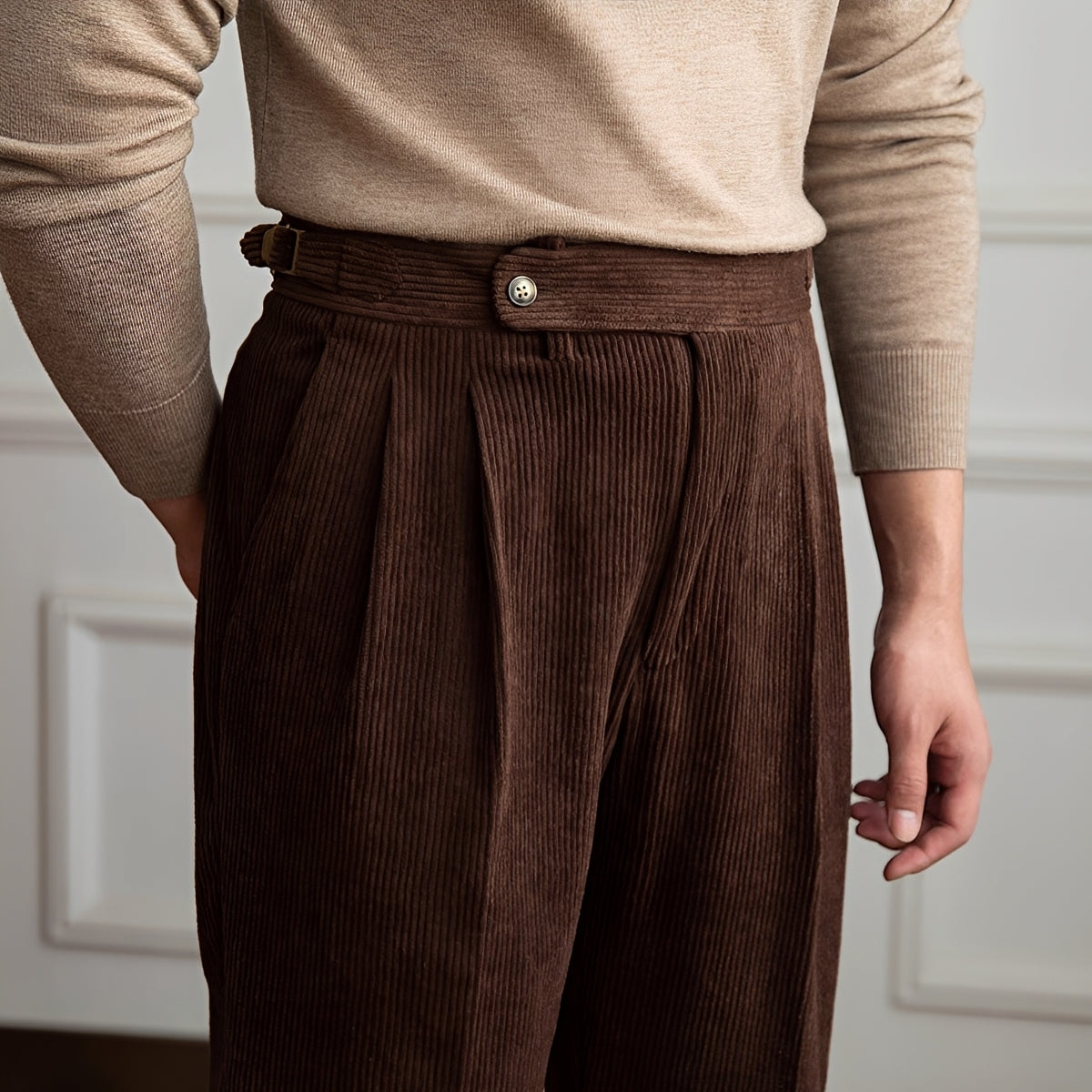 Rafael - Pantalon à Taille Haute en Tissu à Motifs