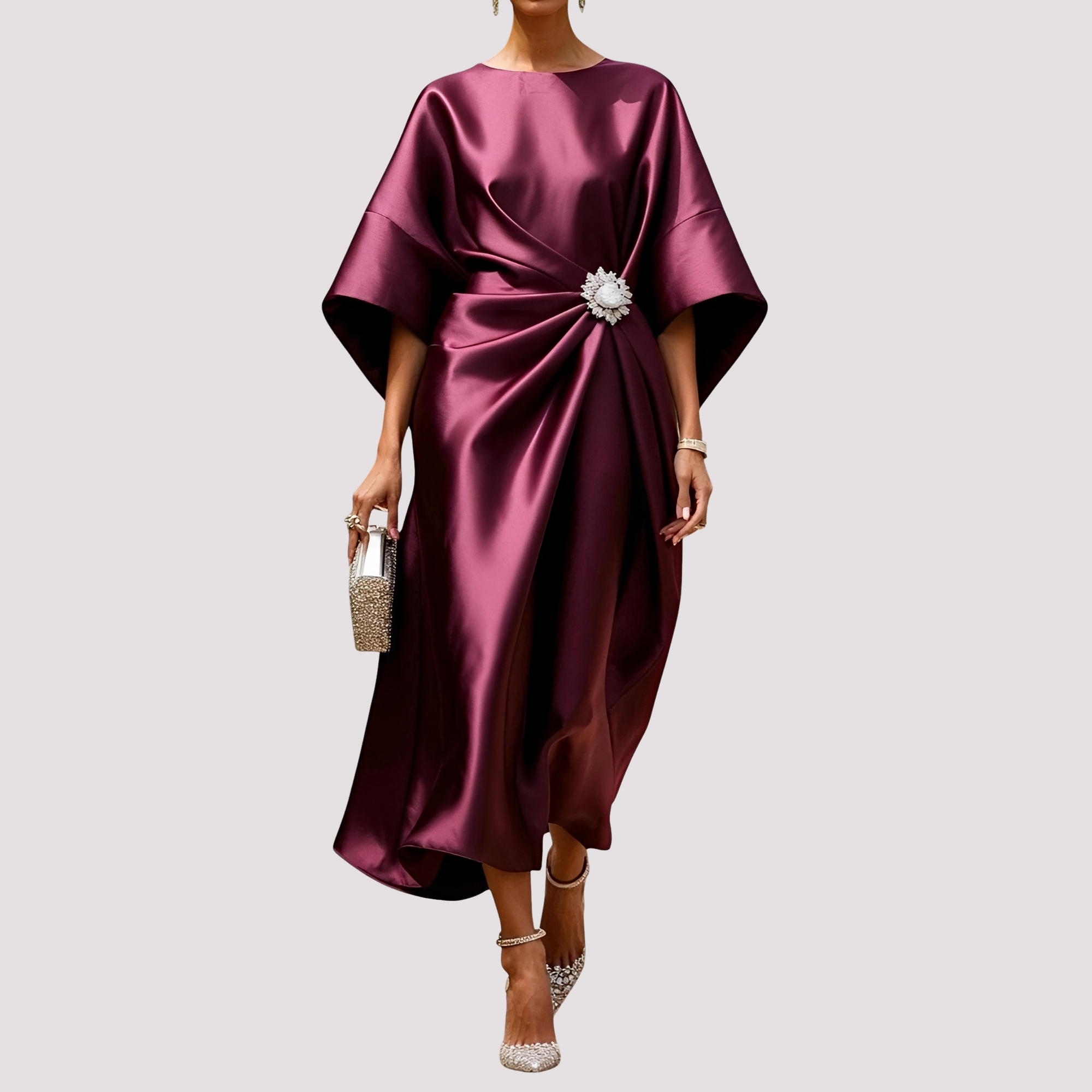 Kay - Robe Midi Chic avec Design Croisé