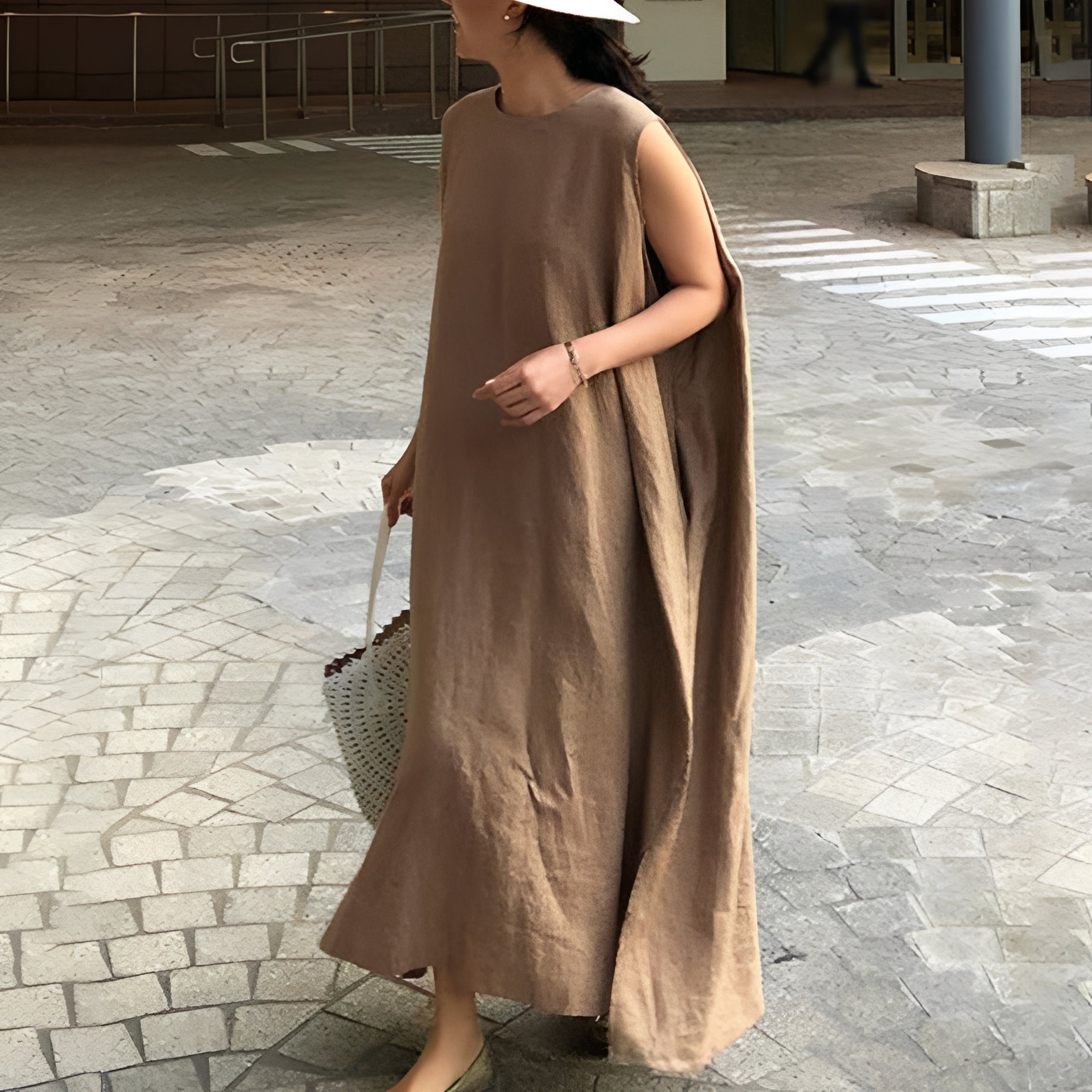 Carly - Robe ample et sans manches, style décontracté pour femmes