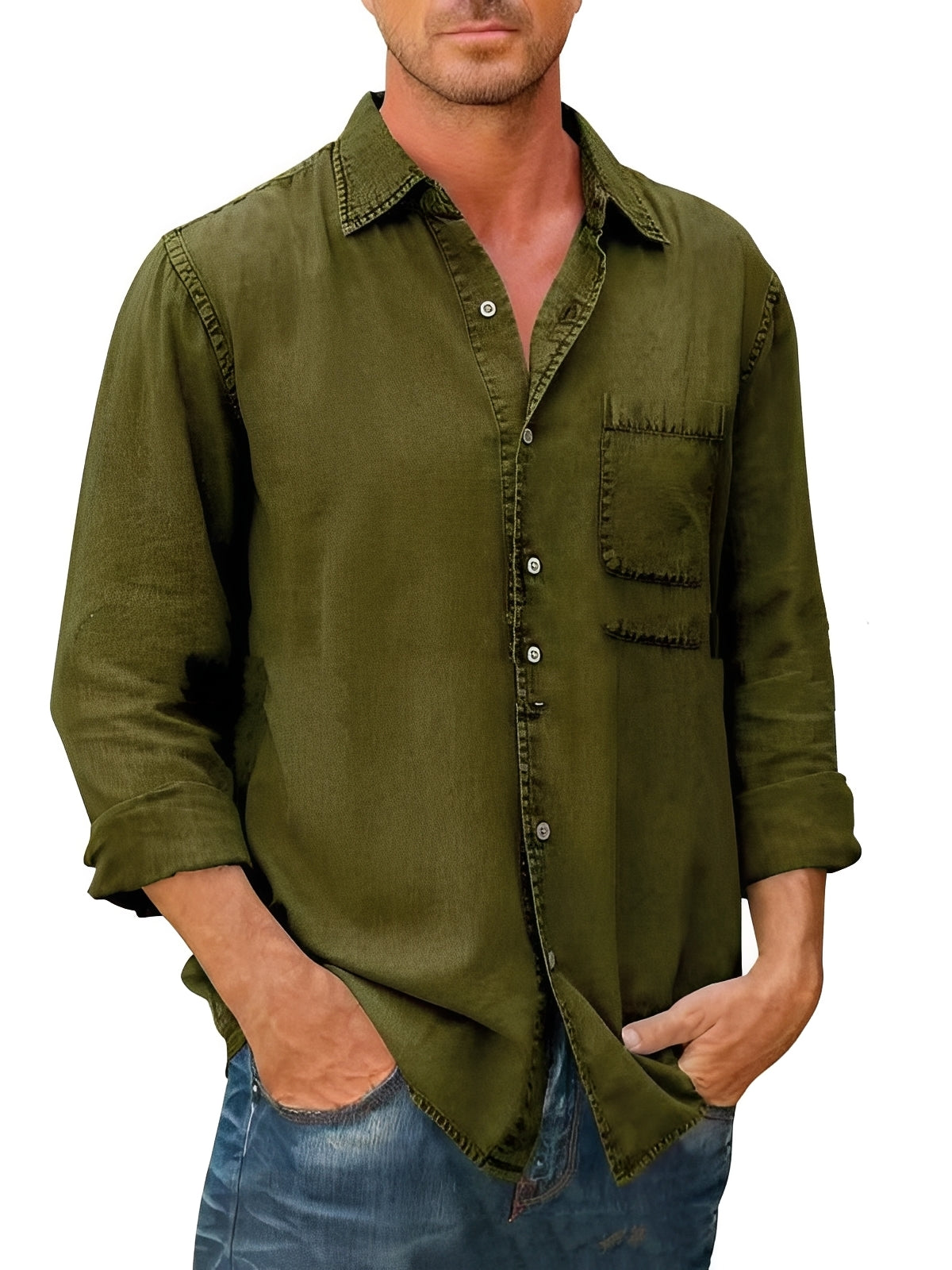 Alfie - Chemise à manches longues au style vieilli