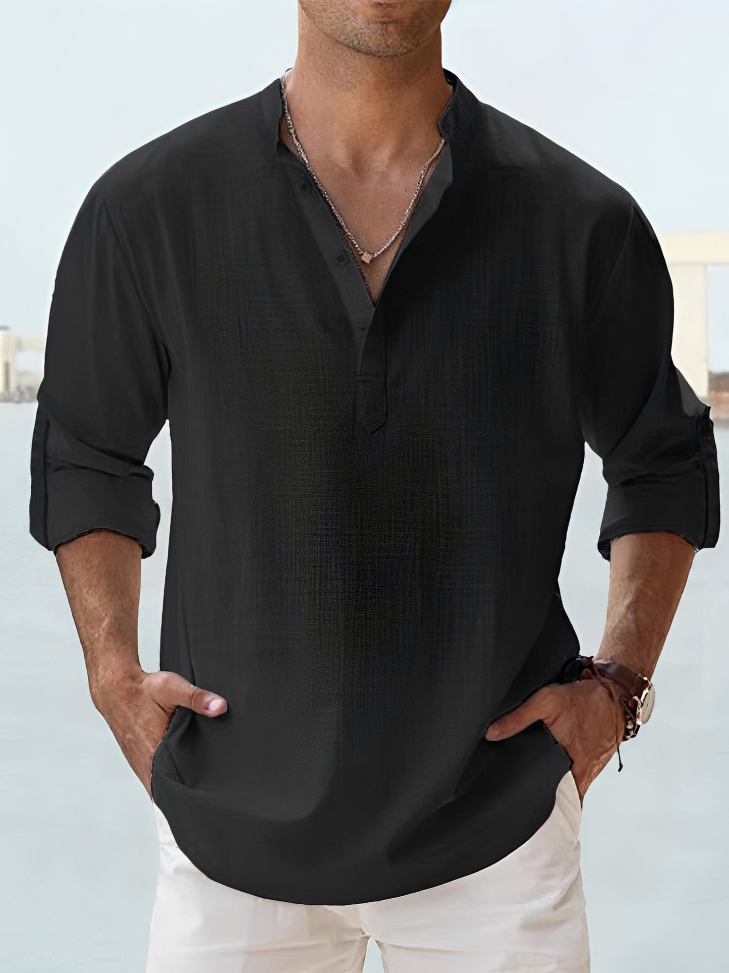 Ronnie – Chemise à manches longues pour homme – idéale pour les journées chaudes dans un style décontracté
