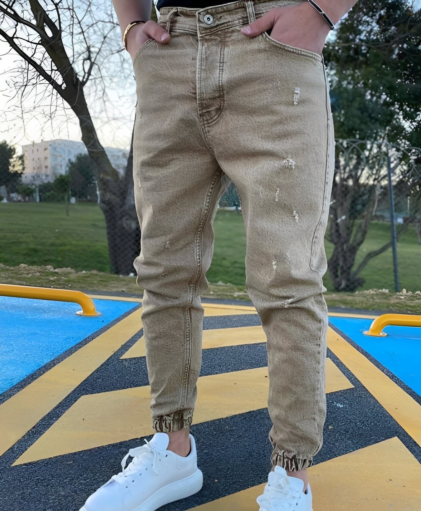 Andre - Jean skinny chic avec déchirures pour hommes