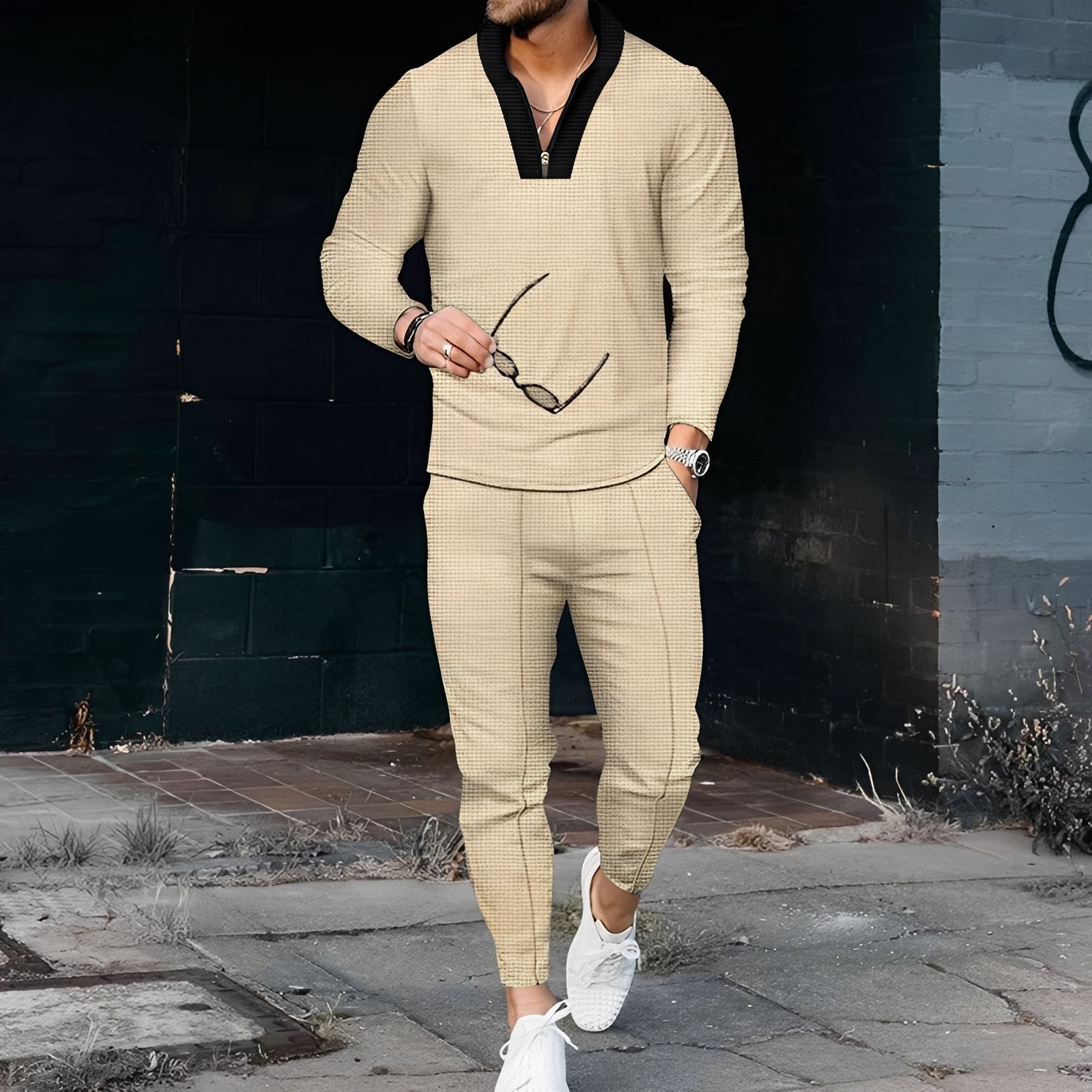 Andrew - Ensemble de sport chic avec motif texturé pour hommes