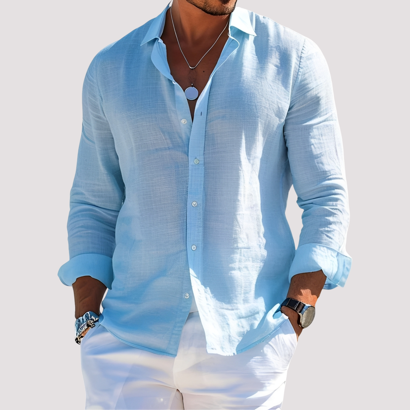 Dale – Chemise à manches longues pour hommes – Informelle et relax