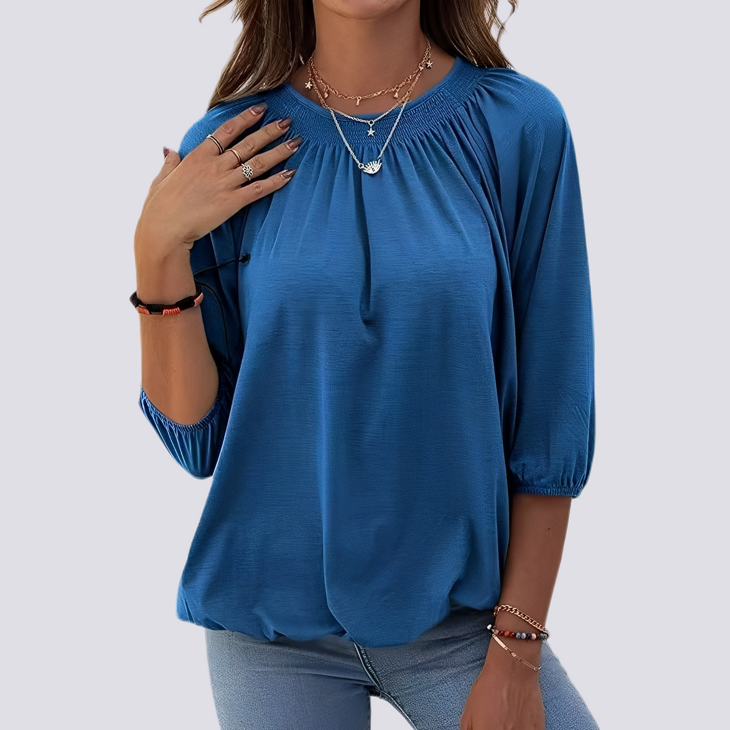 Telsa - Blouse relax à col rond pour femmes