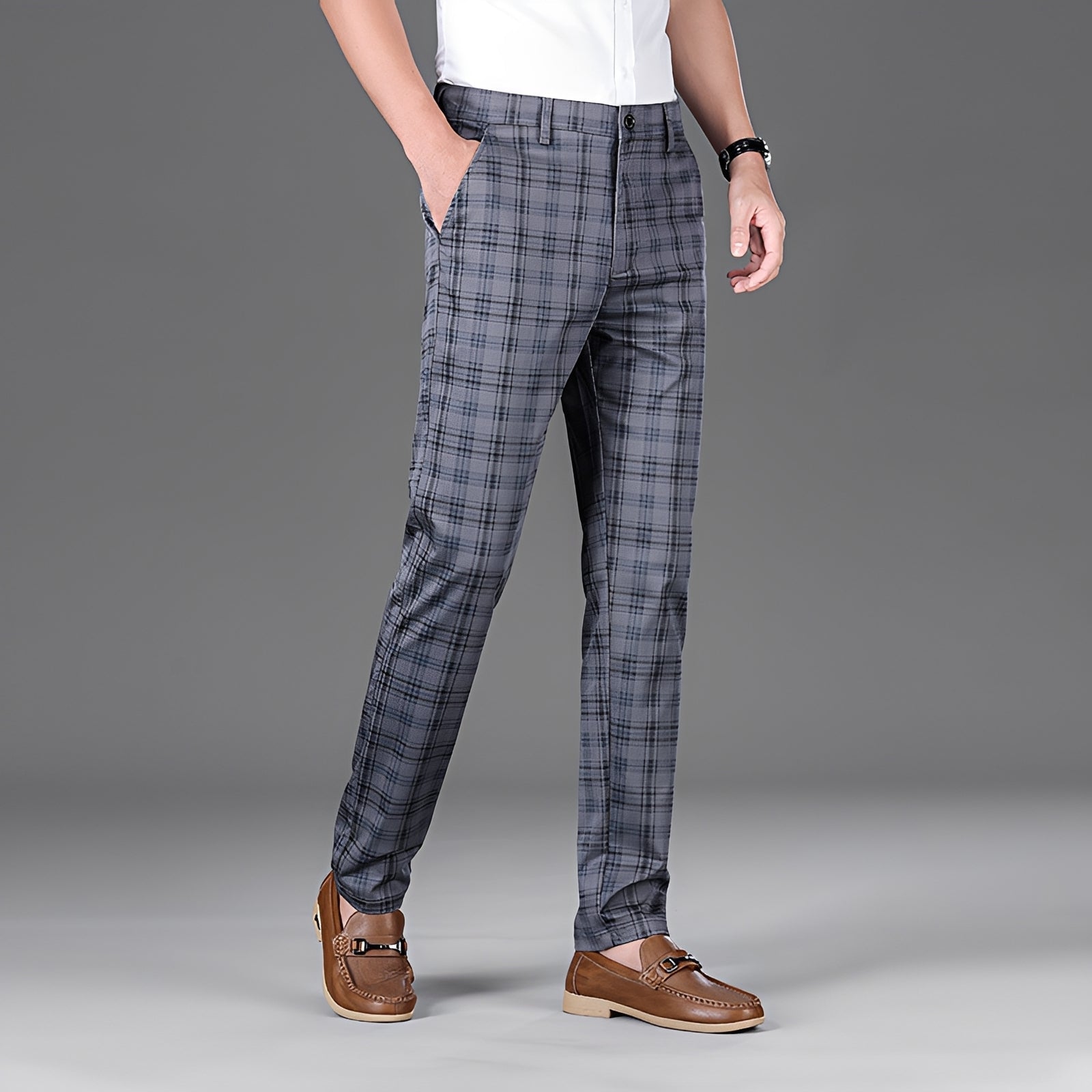 Myers - Pantalon style décontracté à carreaux