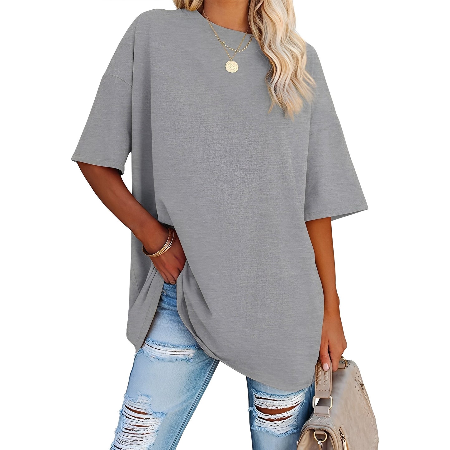 Alice - T-shirt ample avec épaules tombantes