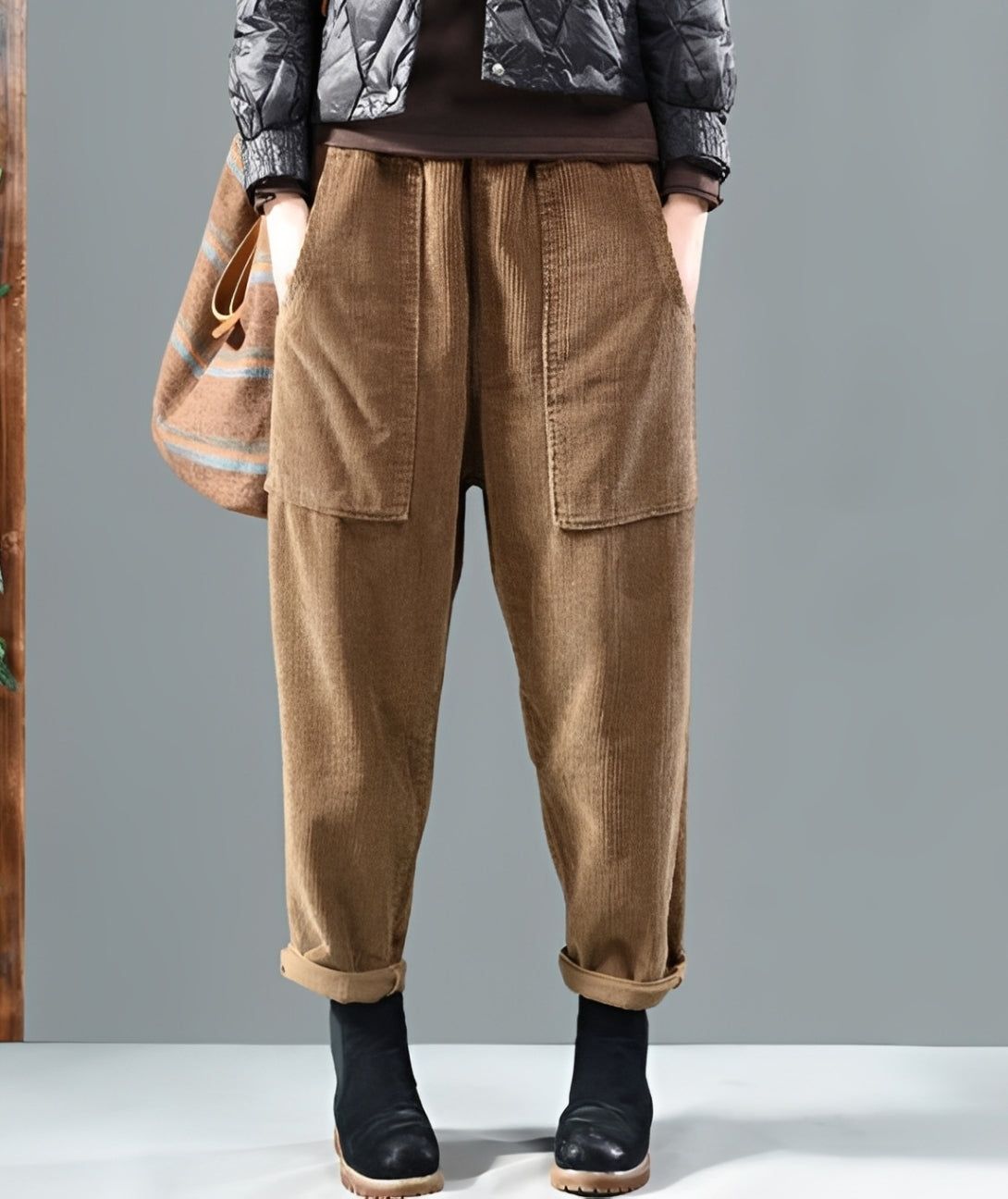Hanna - Pantalon harem élégant en velours côtelé pour femmes