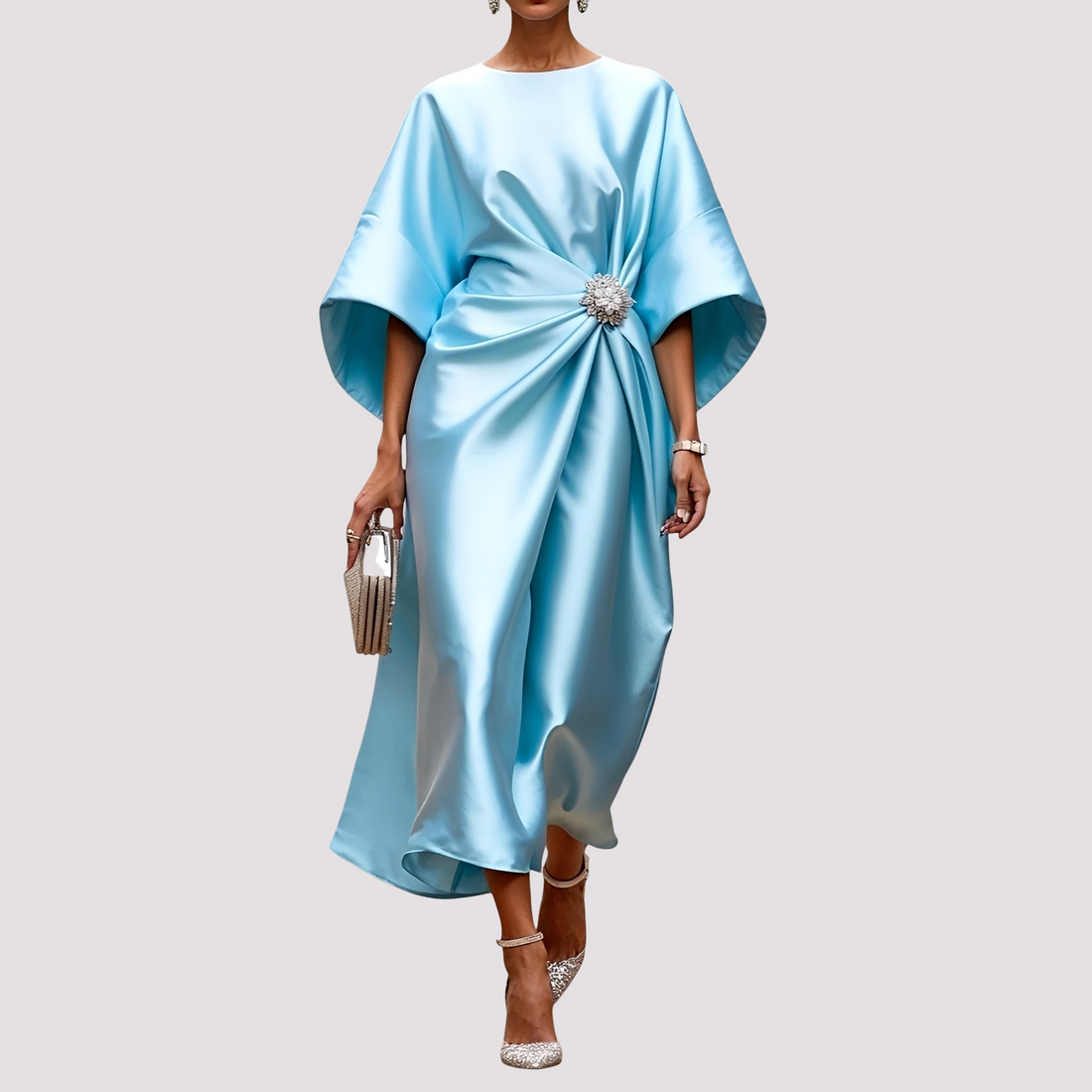 Kay - Robe Midi Chic avec Design Croisé