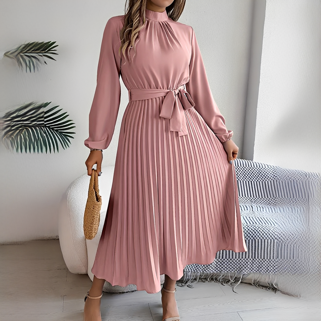Jessy - Robe à plis à manches longues pour femme