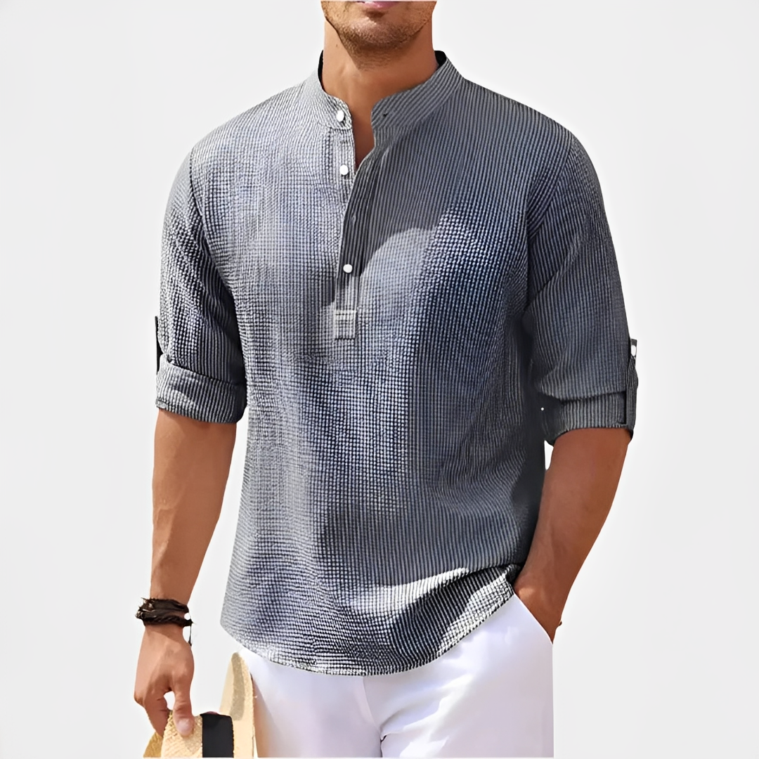 Khenneth - Chemise d'été moderne à manches longues pour homme