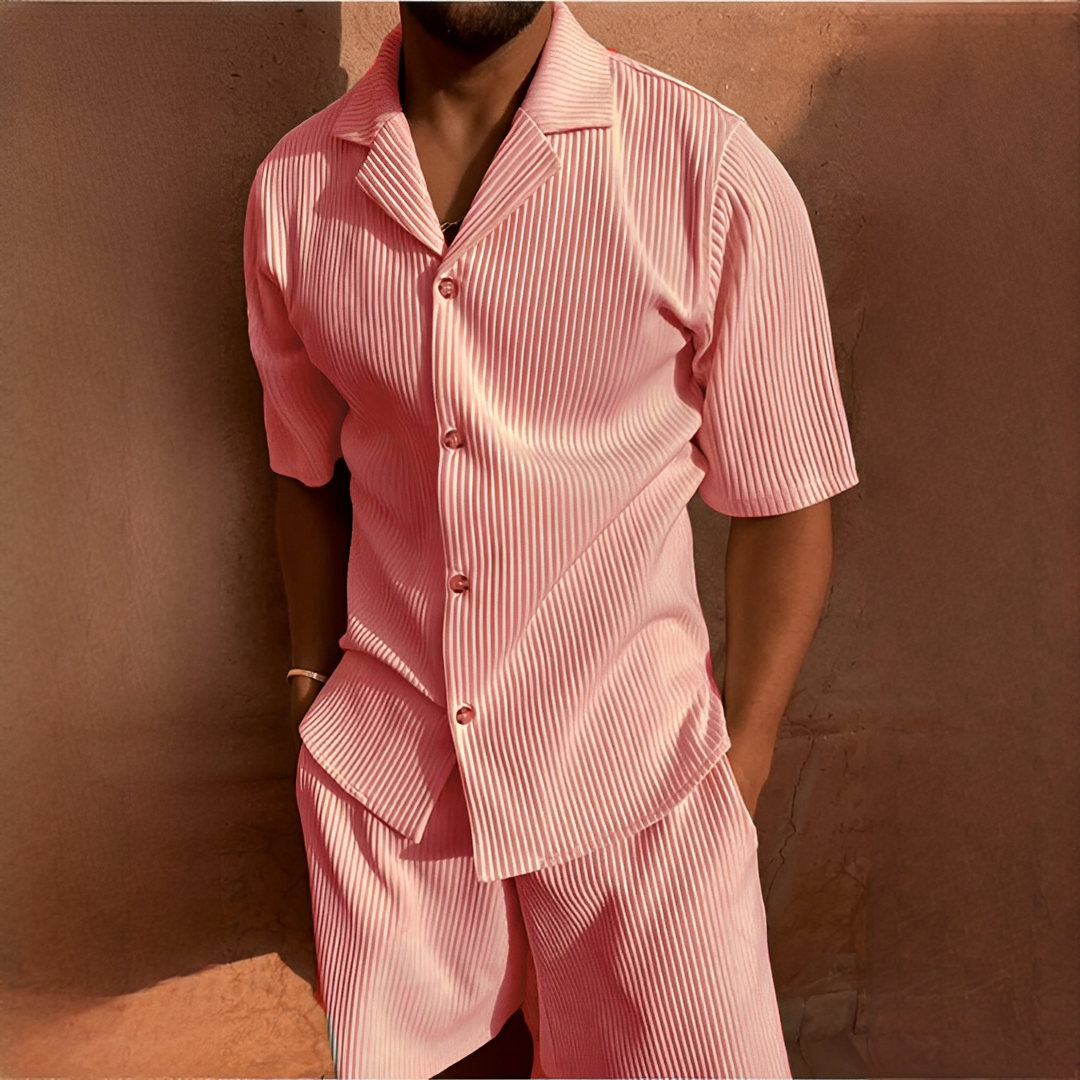 Junmar - Ensemble chemise et short homme décontracté