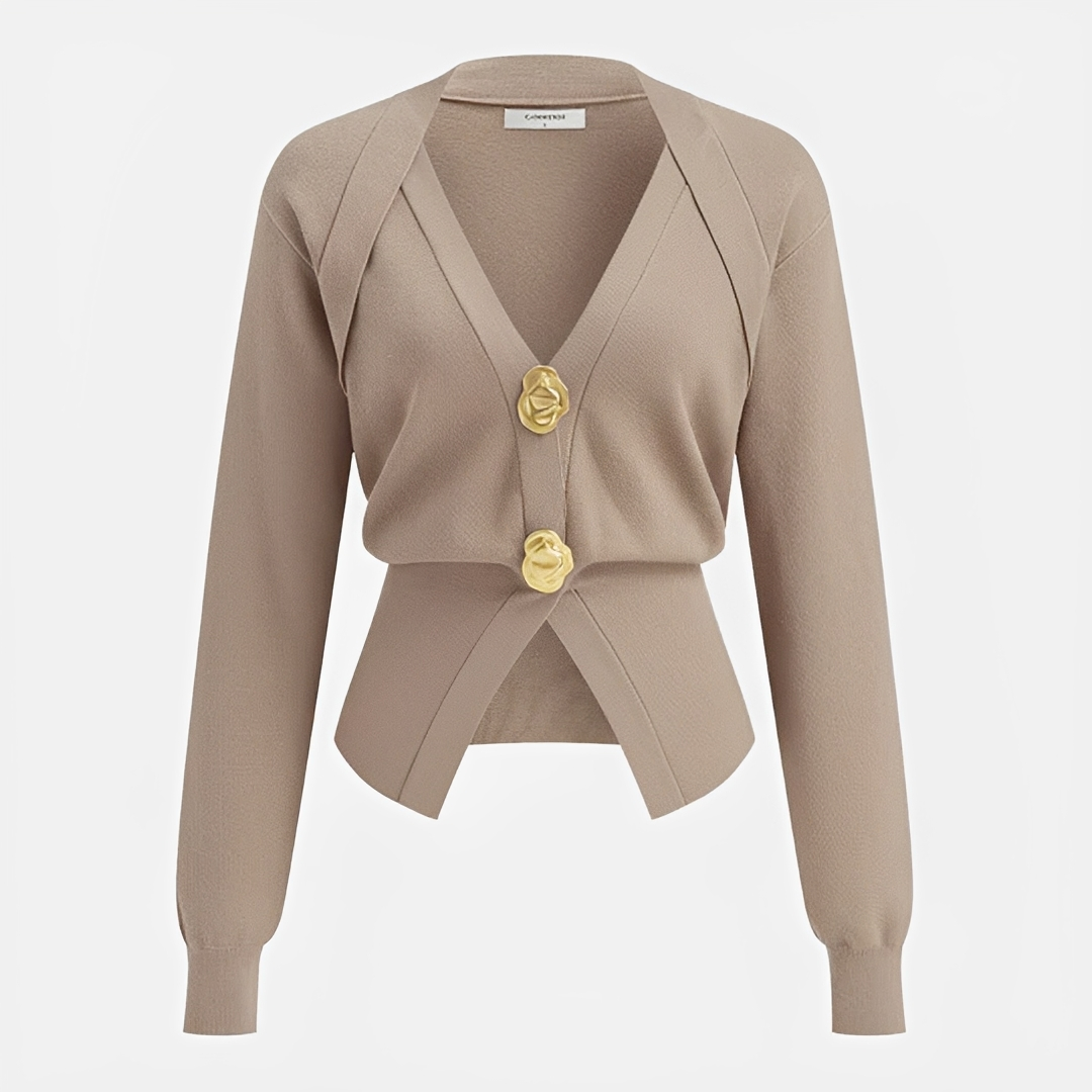 Kisha - Cardigan Élégant à Col en V