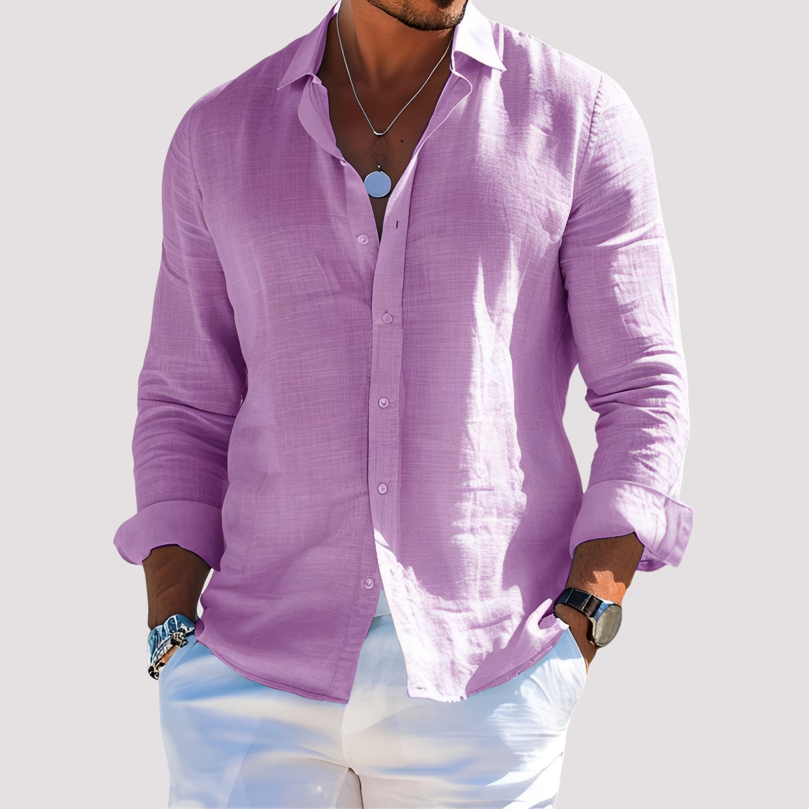 Dale – Chemise à manches longues pour hommes – Informelle et relax