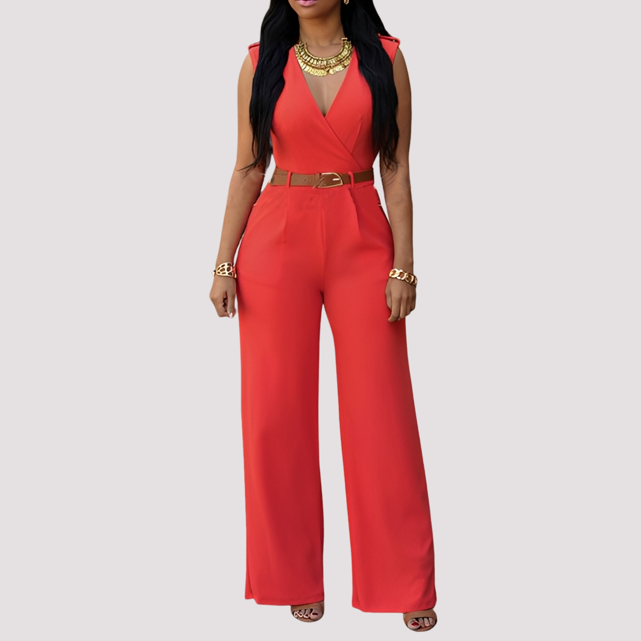 Esther - Combinaison chic avec ceinture pour femmes