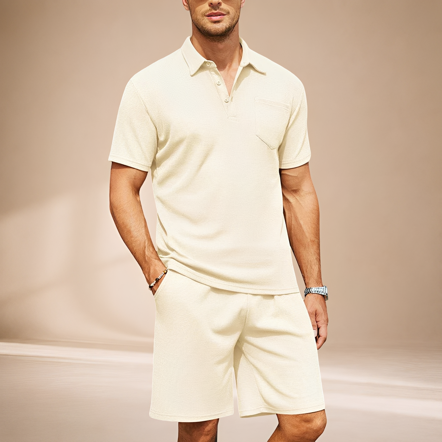 Barry - Ensemble Polo Ajusté à Texture