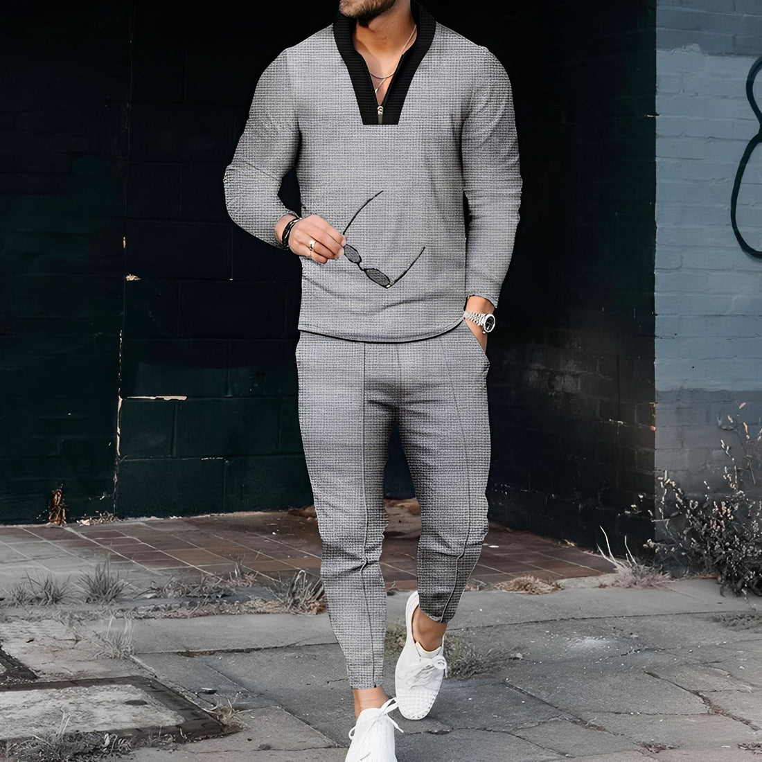 Andrew - Ensemble de sport chic avec motif texturé pour hommes