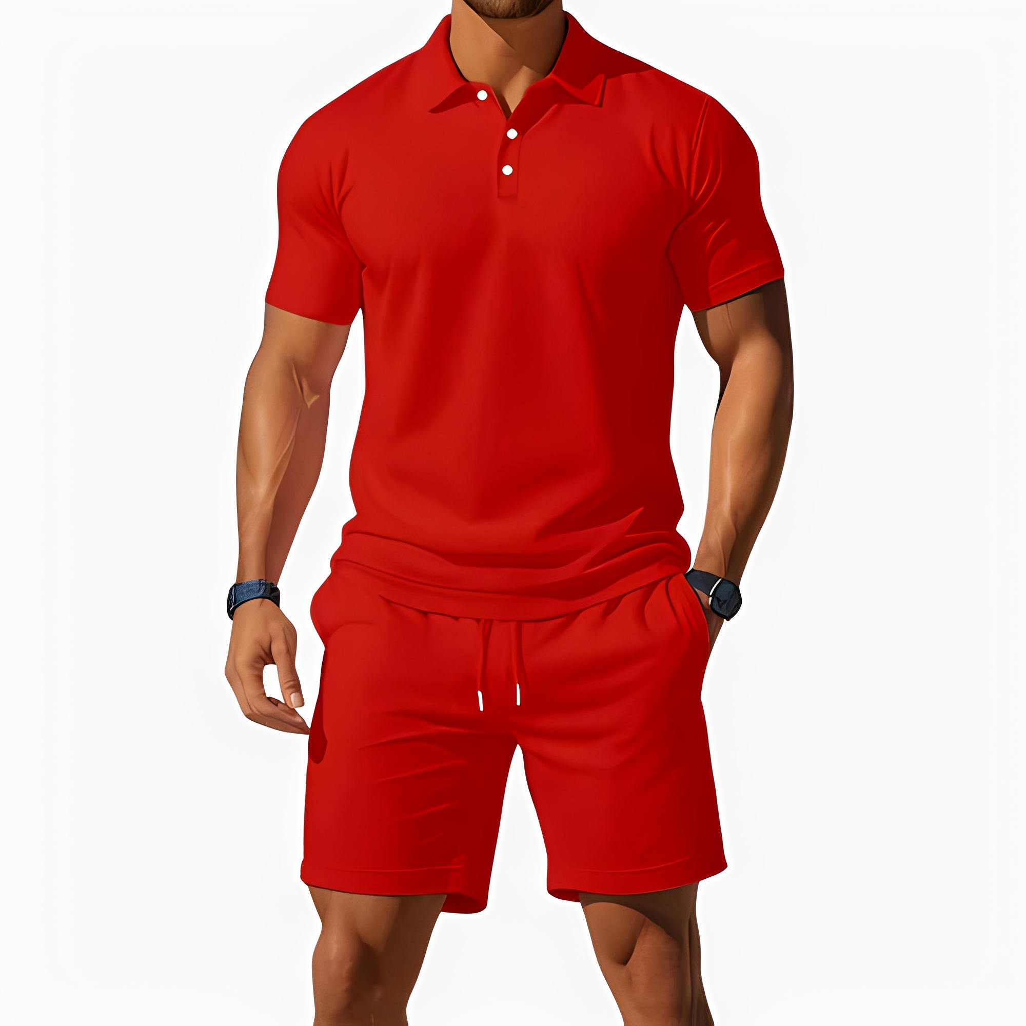Aldrin - Set polo et short homme à la mode