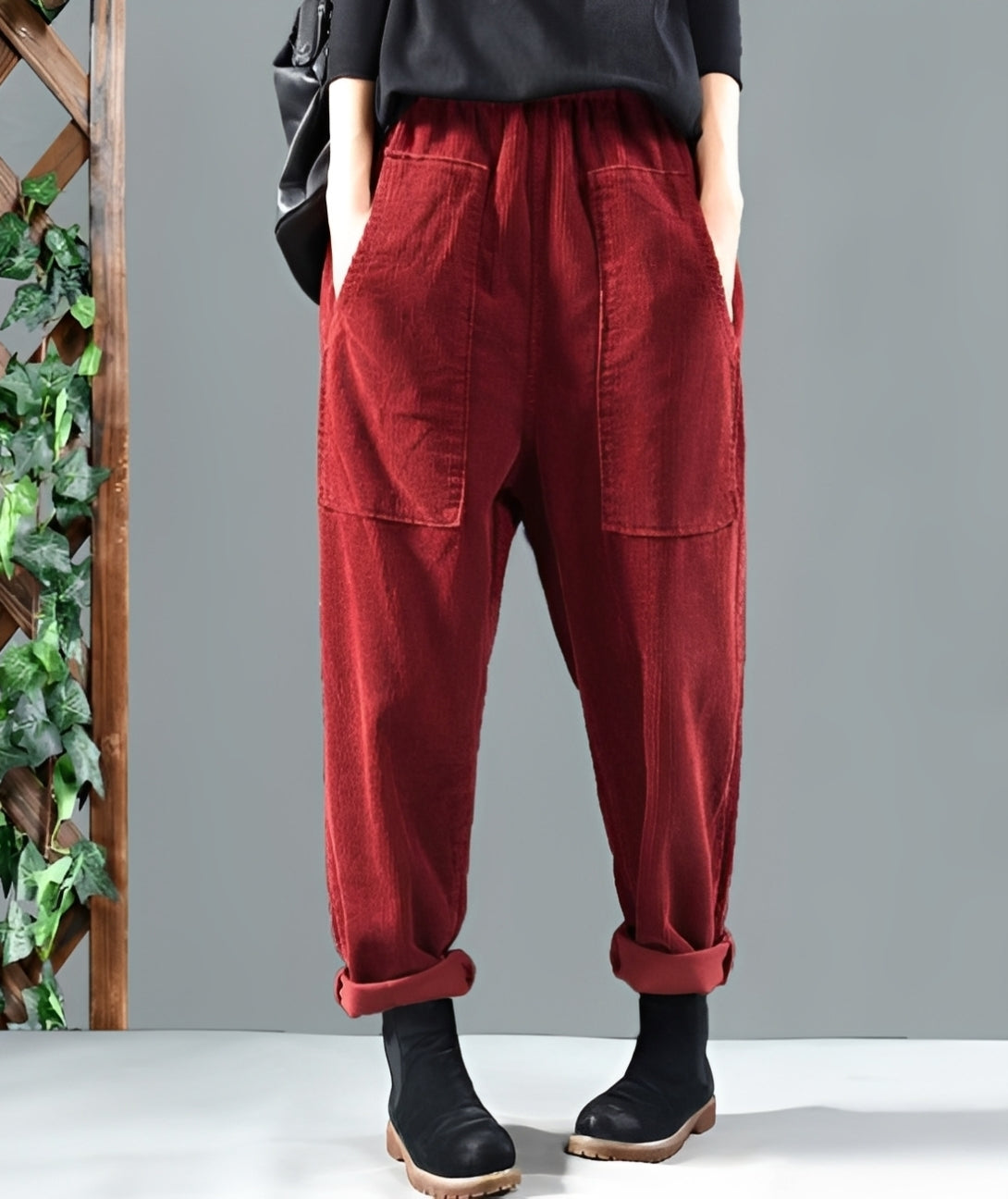 Hanna - Pantalon harem élégant en velours côtelé pour femmes
