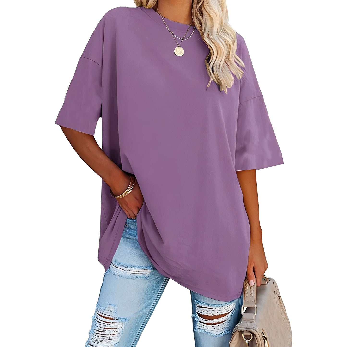 Alice - T-shirt ample avec épaules tombantes