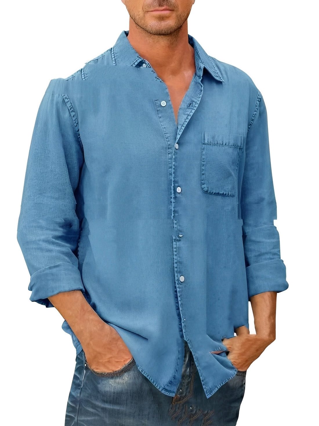 Alfie - Chemise à manches longues au style vieilli