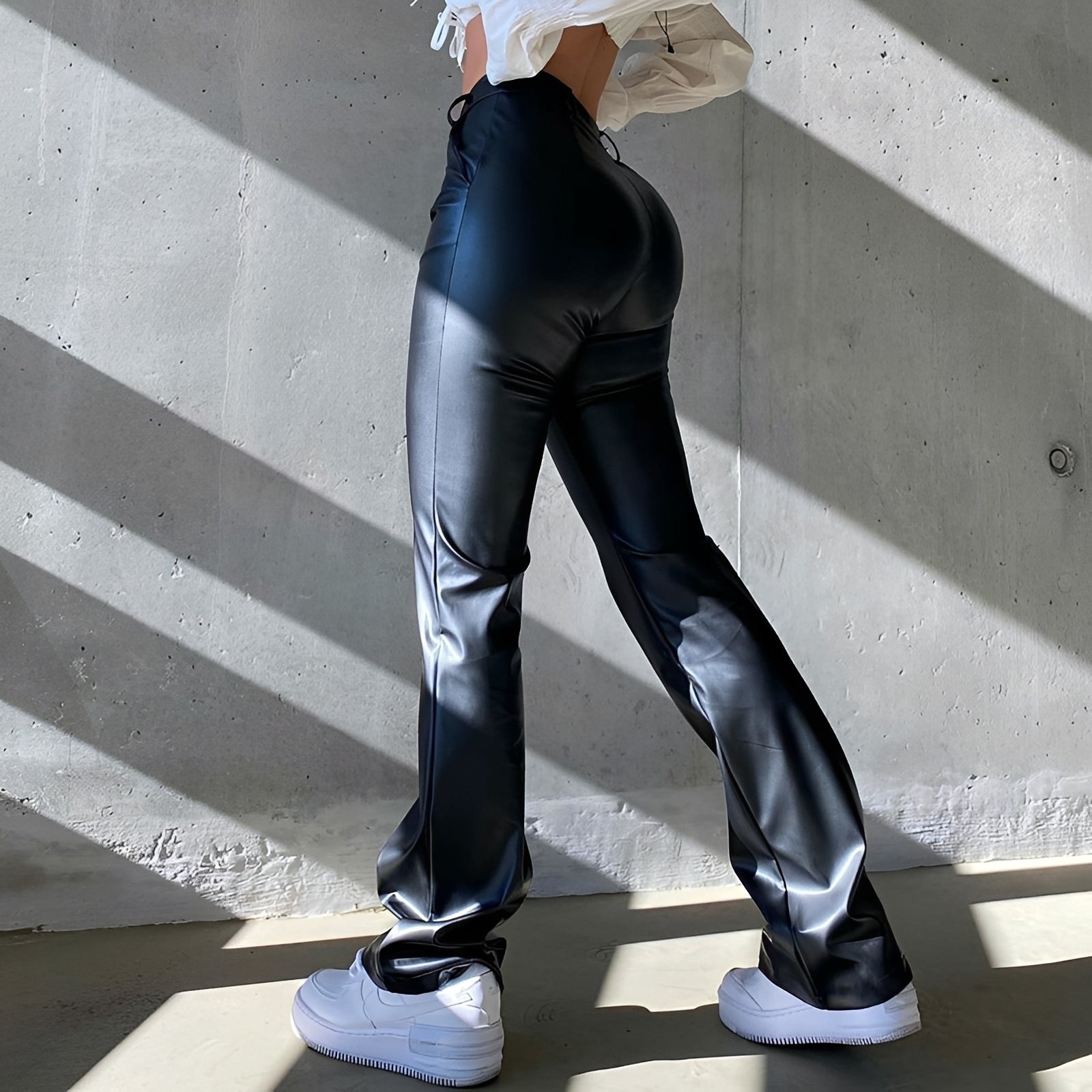 Katerina - Pantalon Relax Taille Haute à Coupe Évasée