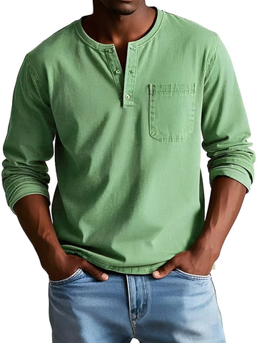 Steve - Chemise homme à manches longues, style relax