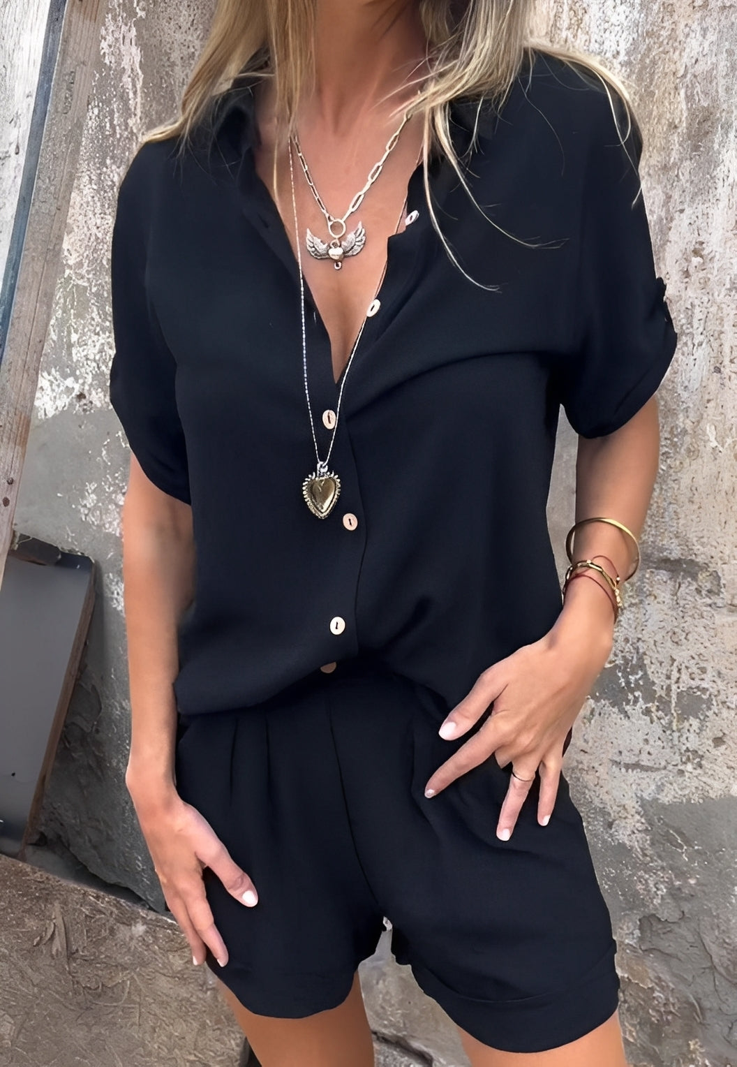 Minnie - Ensemble blouse et short relax