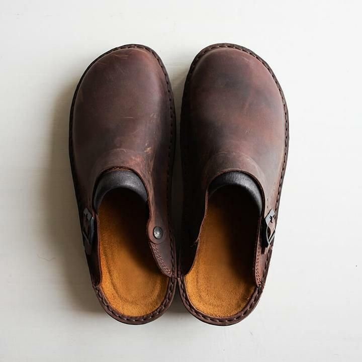 Yani - Pantuflas ortopédicas de cuero para hombre