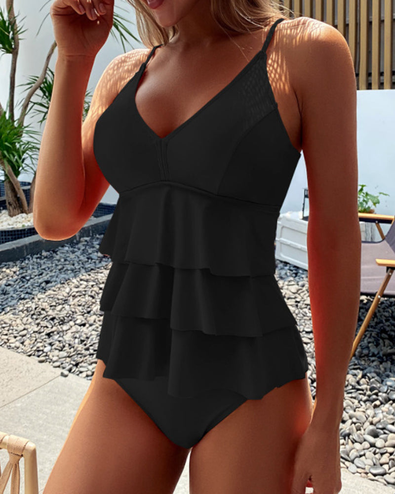 Allison - Tankini féminin avec volants