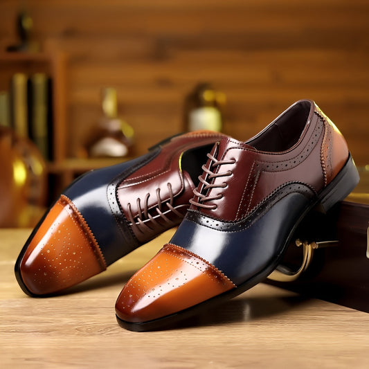 Ronan - Chaussures rétro pour hommes avec bouts pointus