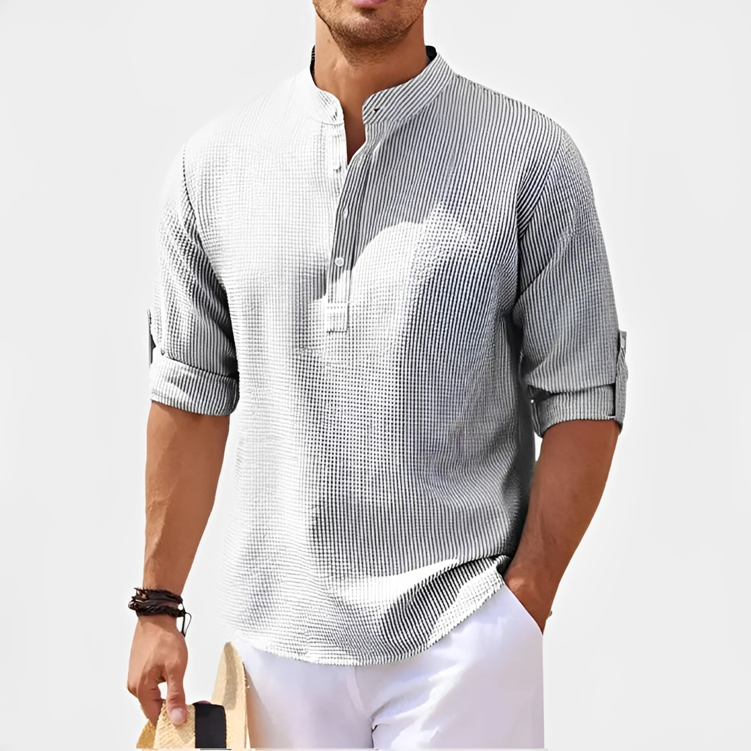 Khenneth - Chemise d'été moderne à manches longues pour homme