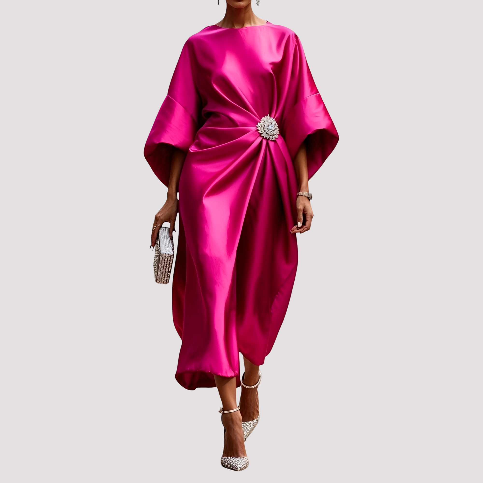 Kay - Robe Midi Chic avec Design Croisé