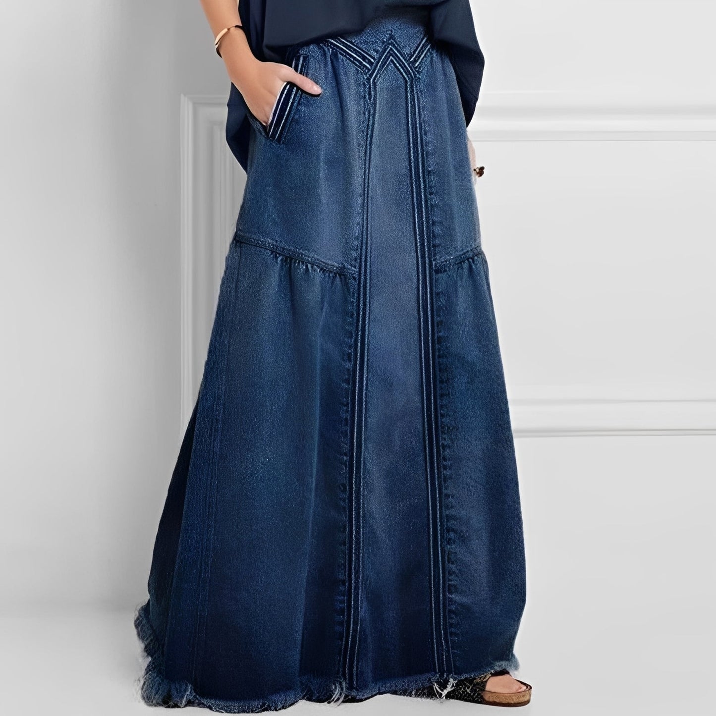Nella - Jupe chic en denim avec poche pour femmes