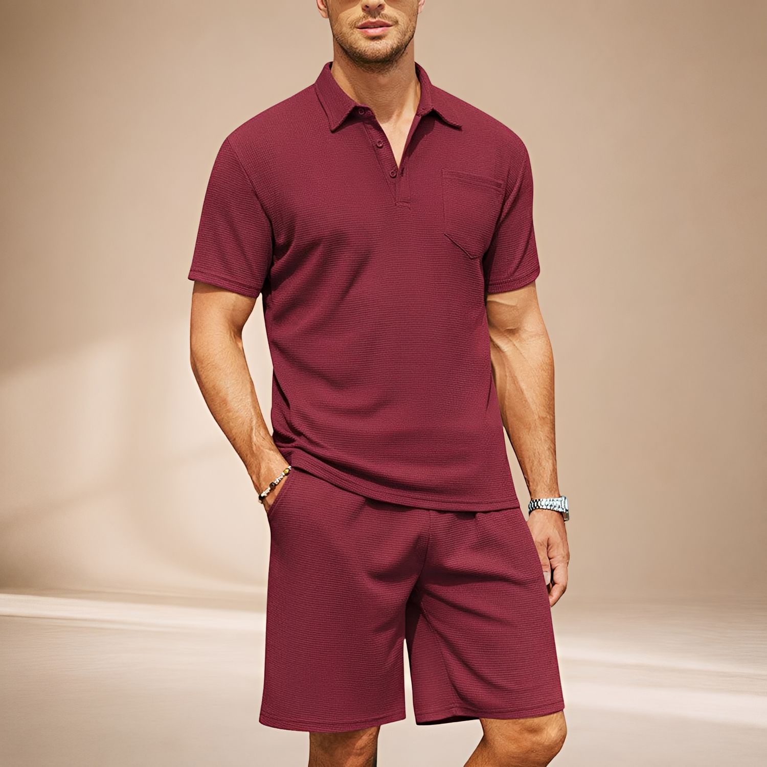 Barry - Ensemble Polo Ajusté à Texture