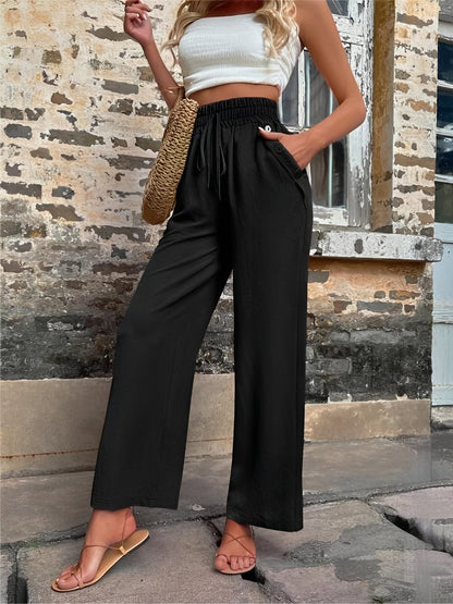 Allie - Pantalon large, chic et taille haute pour femmes