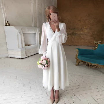 Carla - Robe fluide et chic à manches longues pour femmes
