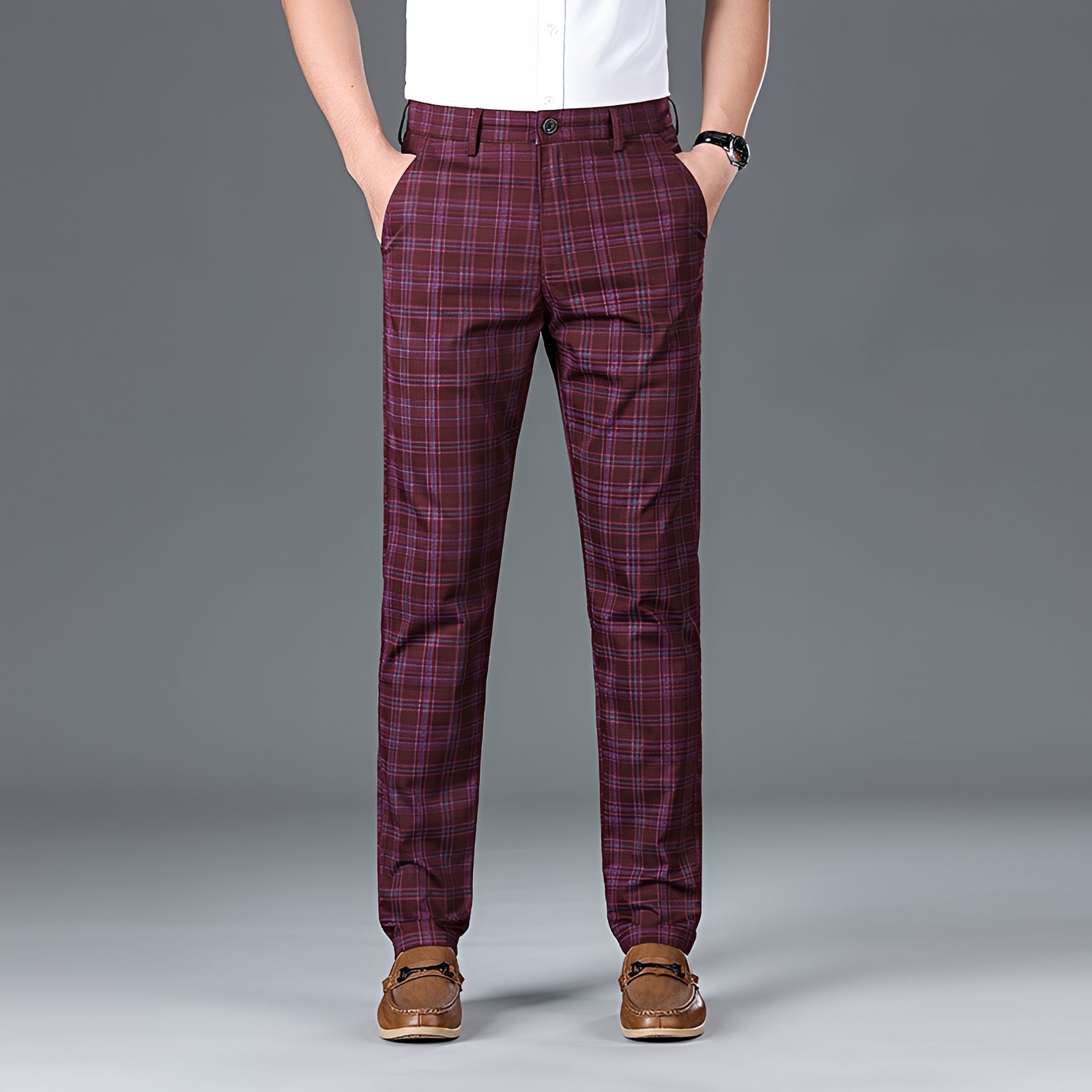 Myers - Pantalon style décontracté à carreaux