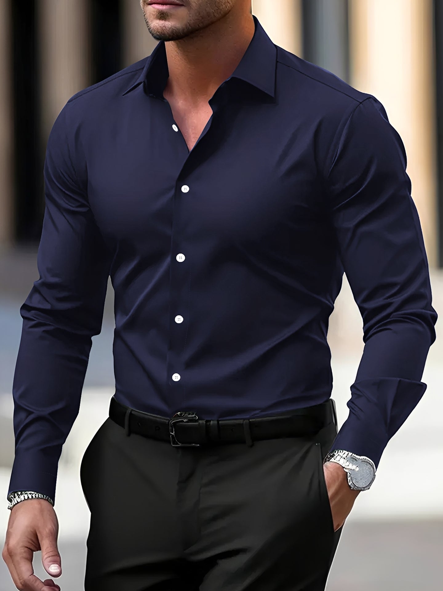 Jeremy – Chemise homme à manches longues – pour occasions décontractées et formelles