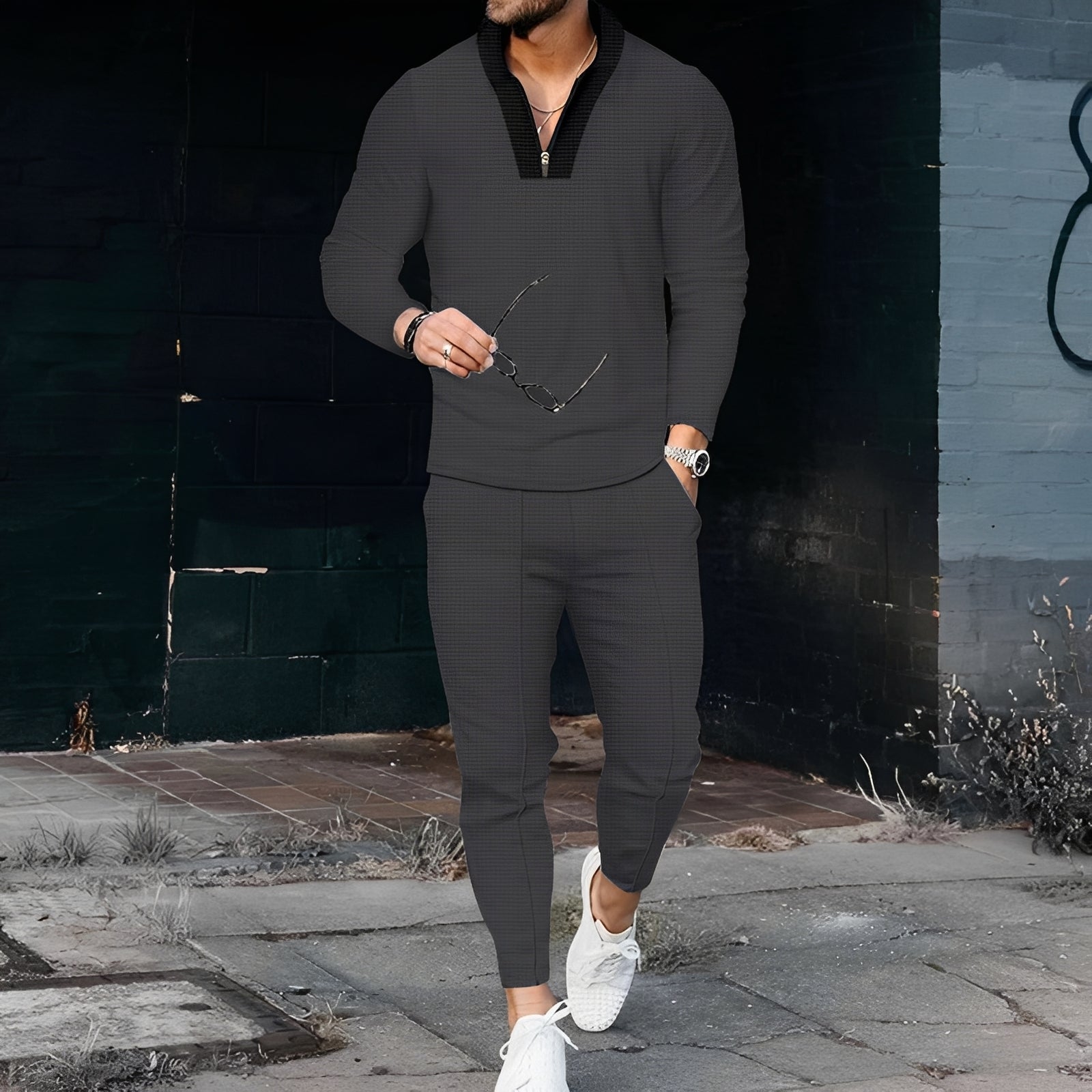 Andrew - Ensemble de sport chic avec motif texturé pour hommes