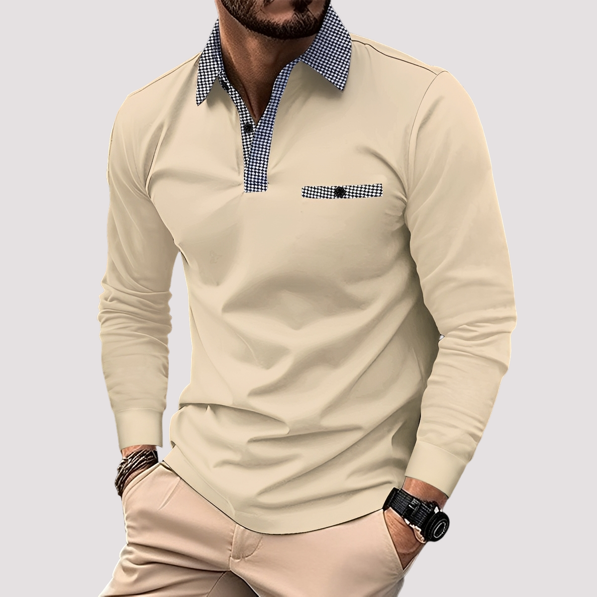 Aidan - Polo élégant à manches longues pour hommes