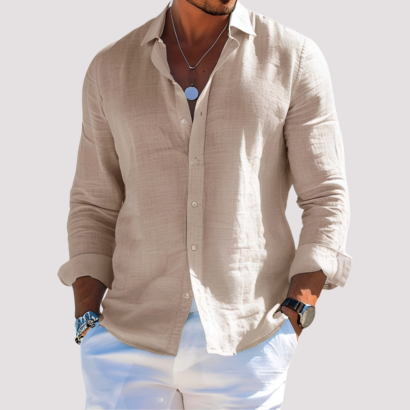 Dale – Chemise à manches longues pour hommes – Informelle et relax