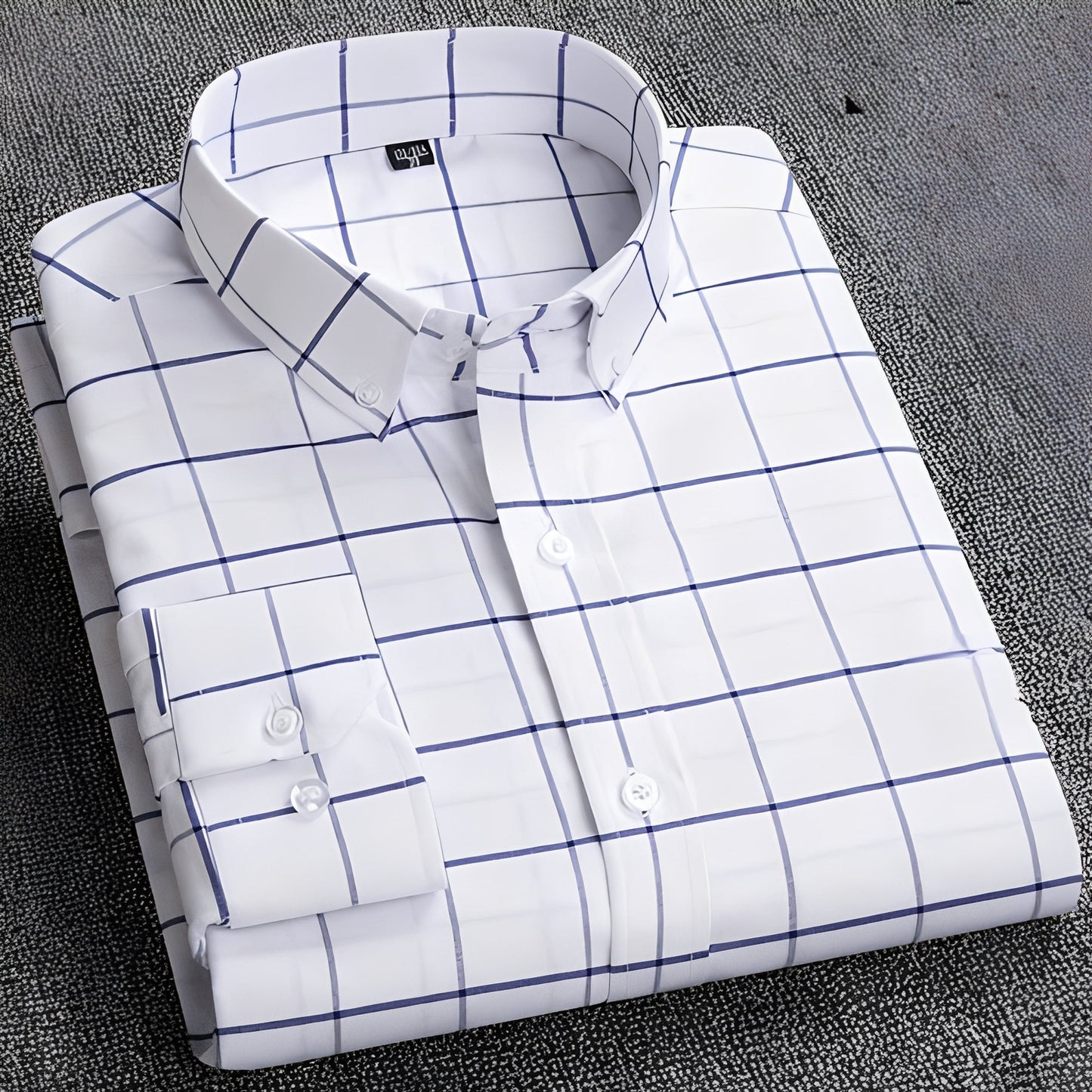 Jezriel - Chemise tendance à carreaux avec manches longues pour homme