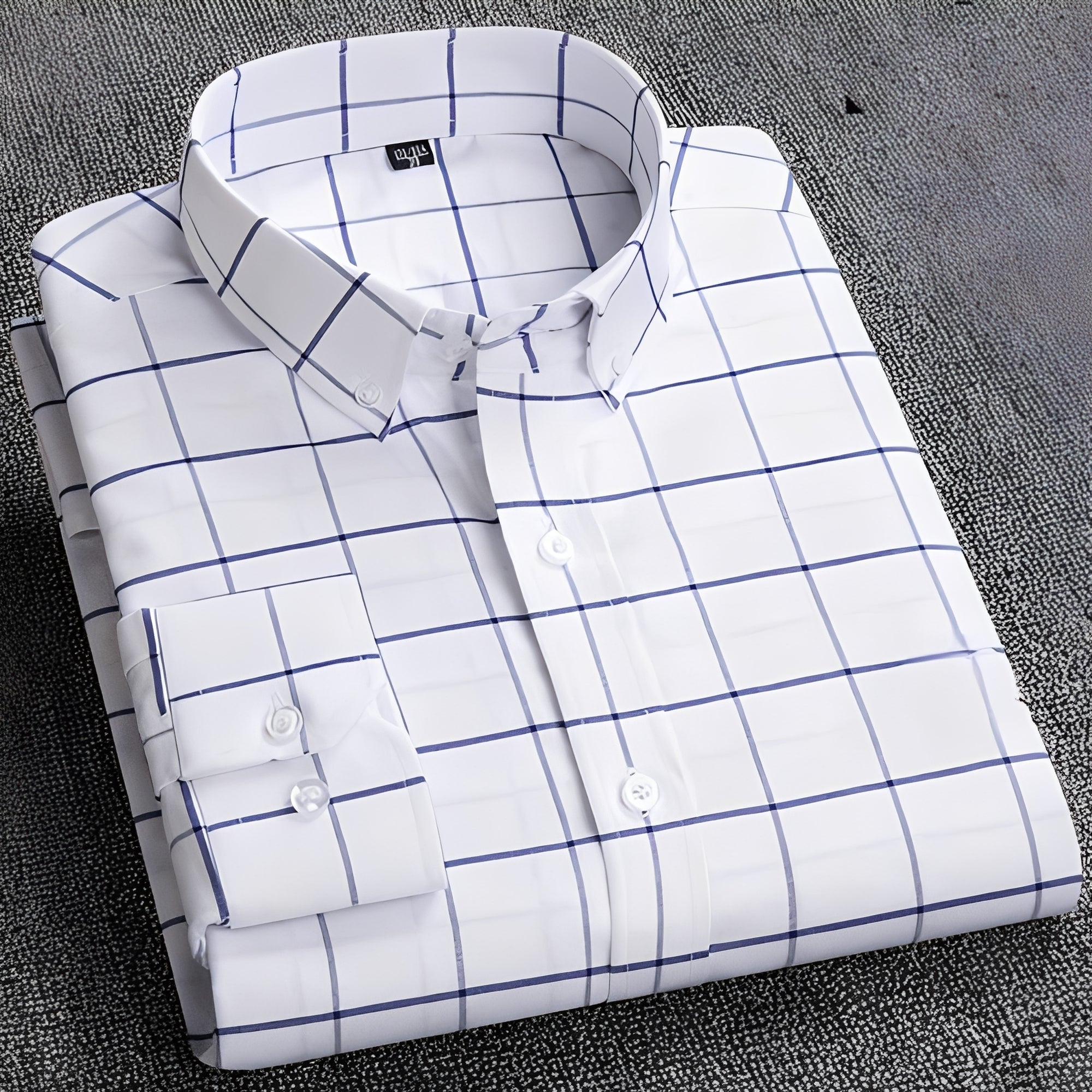 Jezriel - Chemise tendance à carreaux avec manches longues pour homme