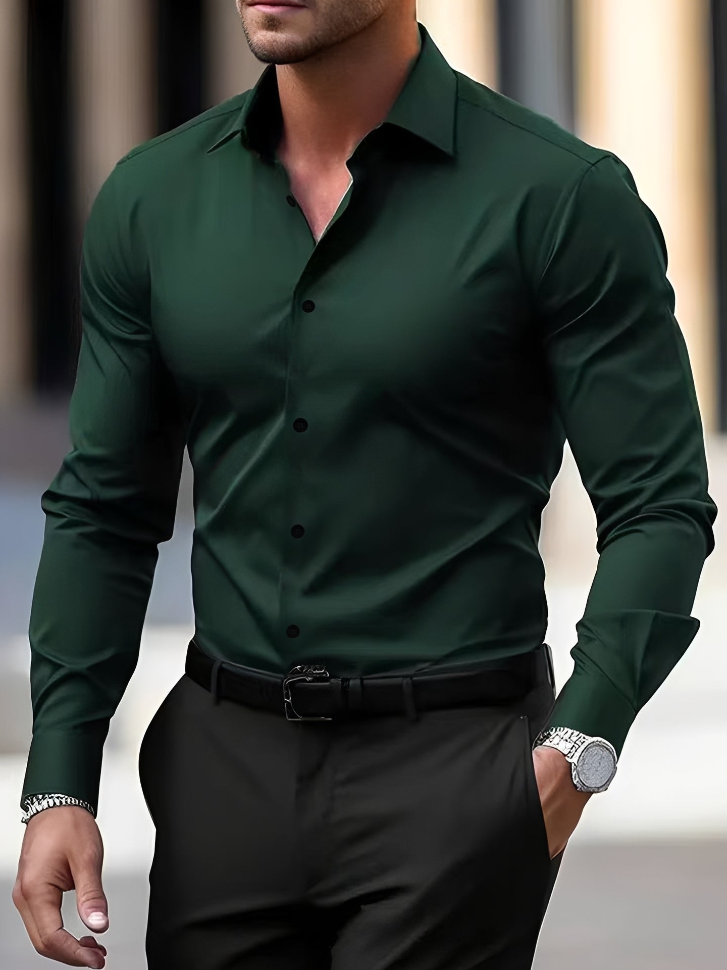 Jeremy – Chemise homme à manches longues – pour occasions décontractées et formelles